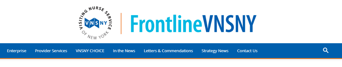 A blue banner with the words " frontline view ".