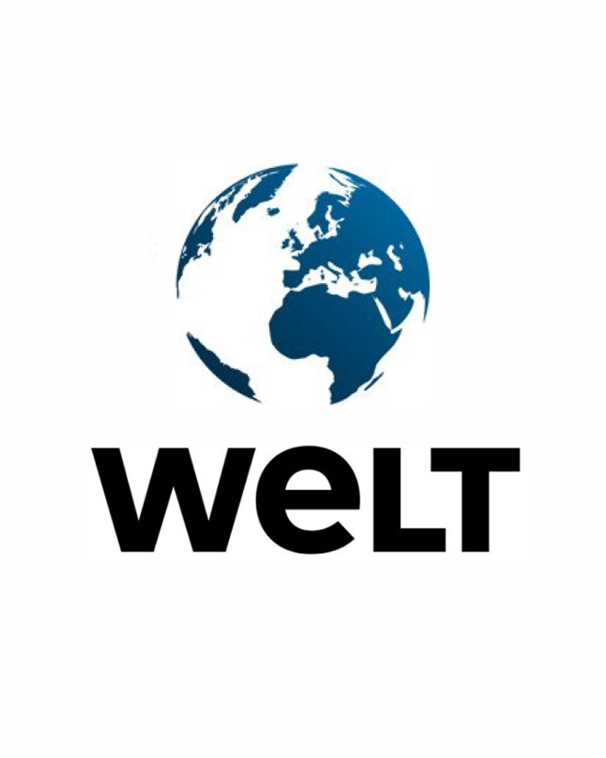 A logo of the world language television network welt.