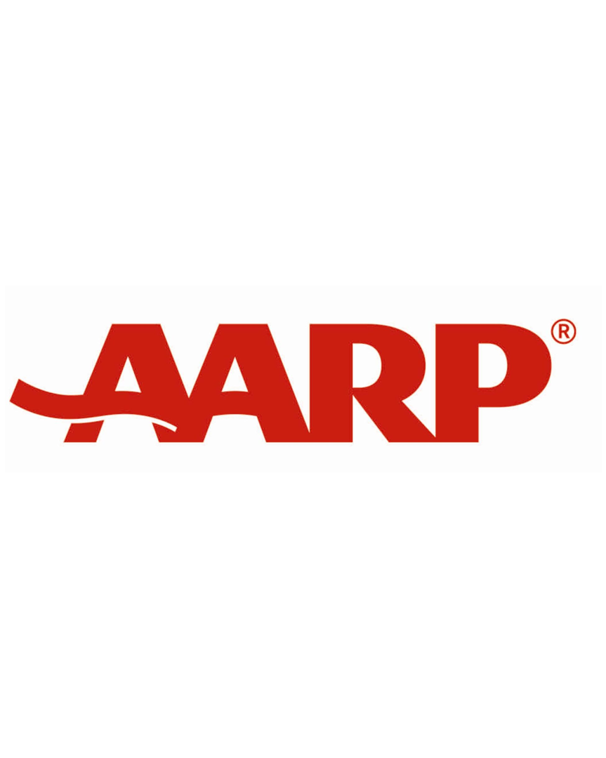 A red logo of aarp with the word " aarp ".